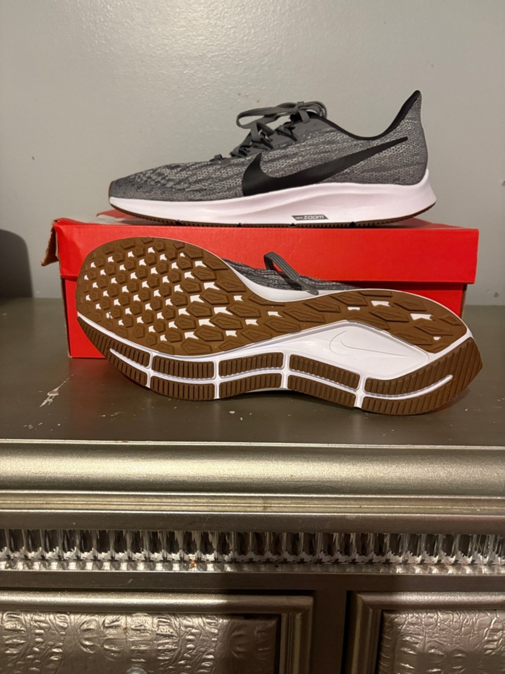 Nike Grey Black Knit Running Sneakers